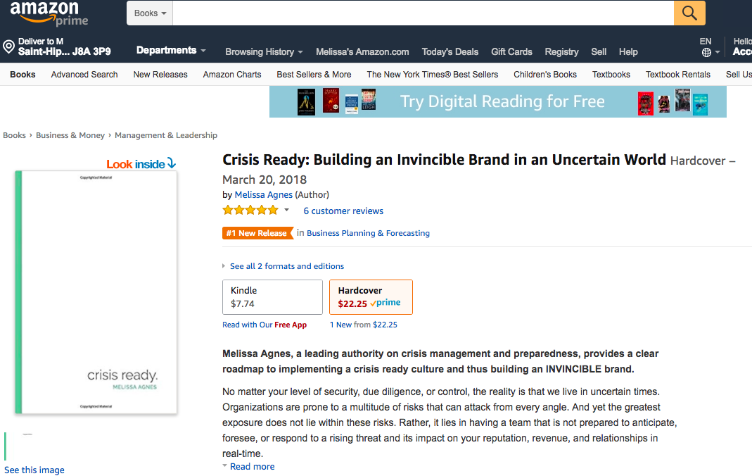 Crisis Ready Amazon Best Seller